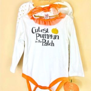 NWT Chick Pea onesie set and matching headband